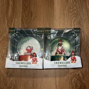 2 Snoop Dogg Glass Christmas Snow Globe Red Car And Dog House New